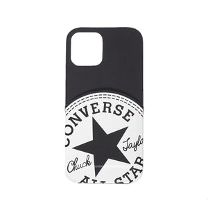 CONVERSE Big Circle Logo PU Leather Back Case (カードポケット付き)BLACK【iPhone 12/iPhone12 Pro 対応】 4589676562327