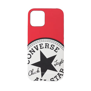 CONVERSE Big Circle Logo PU Leather Back Case (カードポケット付き)RED【iPhone 12/iPhone12 Pro 対応】 4589676562334
