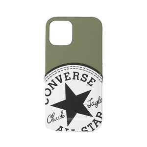 CONVERSE Big Circle Logo PU Leather Back Case (カードポケット付き)KHAKI【iPhone 12/iPhone12 Pro 対応】 4589676562341