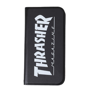 THRASHER HOME TOWN Logo  PU Leather  Book Type Case BLK/WHT【iPhone 12/iPhone12 Pro 対応】 4589676562419