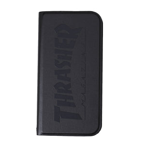 THRASHER HOME TOWN Logo  PU Leather  Book Type Case BLK/BLK【iPhone 12/iPhone12 Pro 対応】 4589676562426