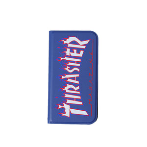 THRASHER FLAME MAGZINE Logo  PU Leather  Book Type Case NVY/FLAME【iPhone 12 mini対応】 4589676562464