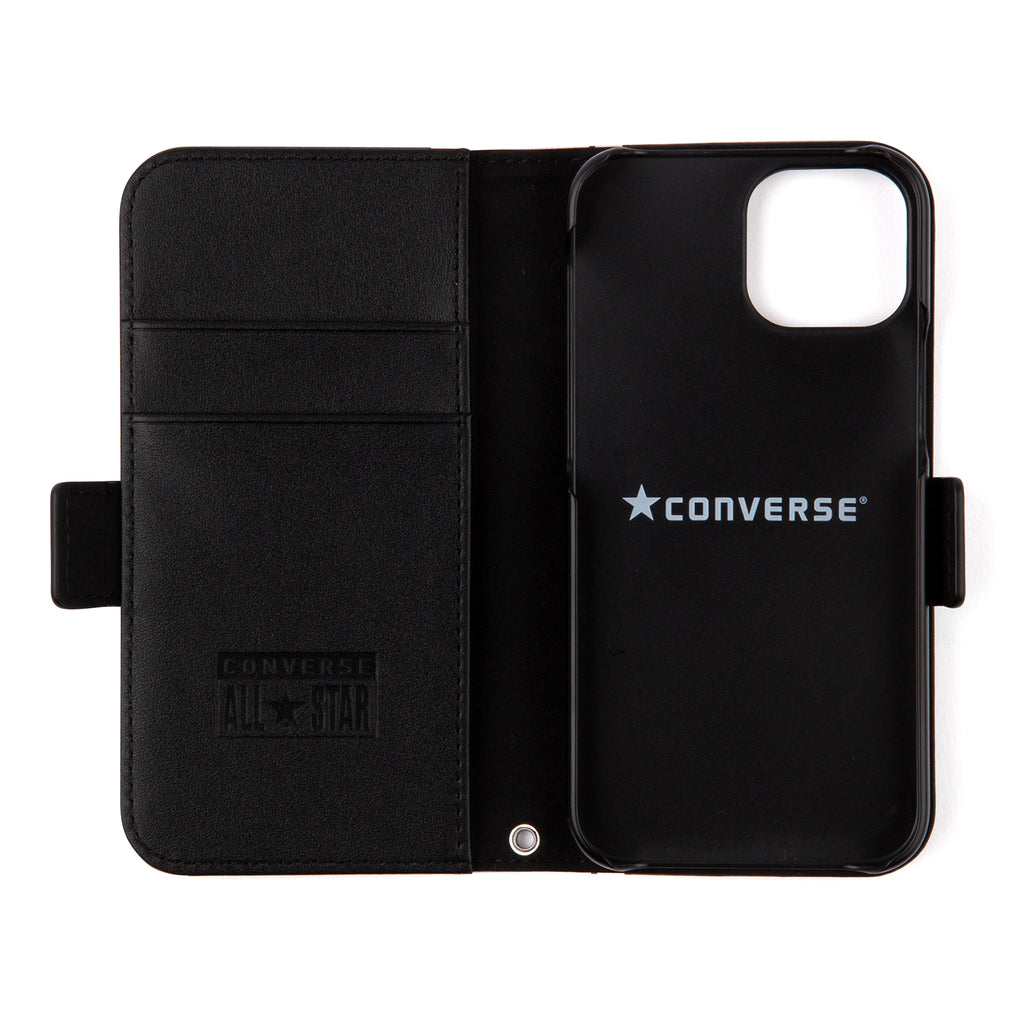 CONVERSE Uncle Patch&Stripes Book Type Case BLACK【iPhone 13 mini対応】 4589676563720