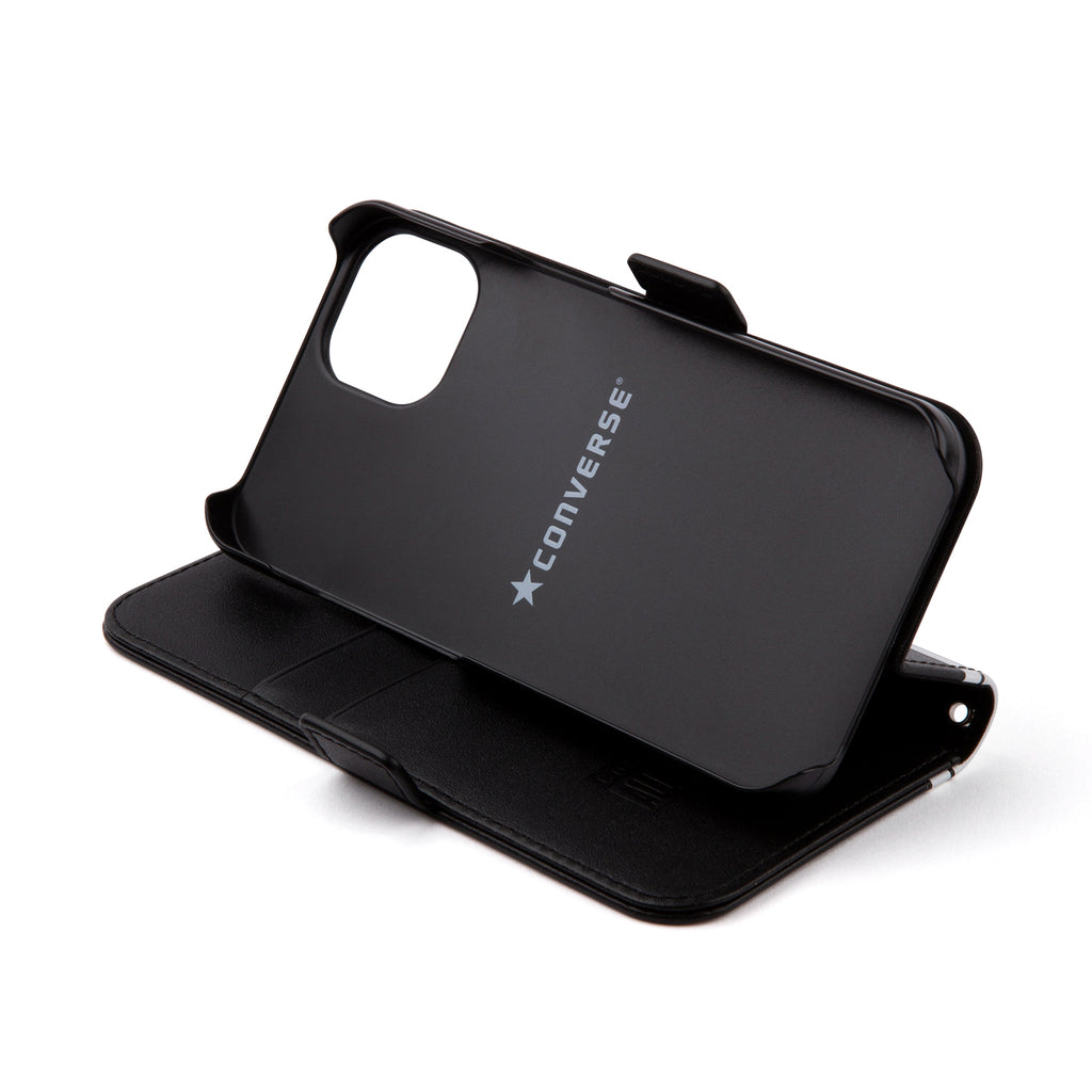 CONVERSE Uncle Patch&Stripes Book Type Case BLACK【iPhone 13 mini対応】 4589676563720