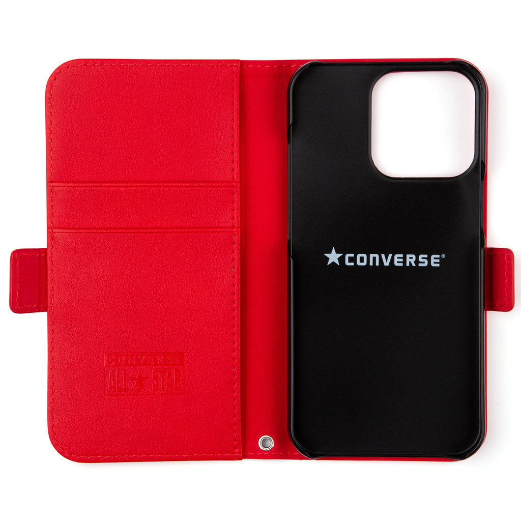 CONVERSE Uncle Patch&Stripes Book Type Case  RED【iPhone 13 Pro対応】 4589676563799