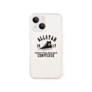 CONVERSE College Logo Hybrid Clear Back Case BLACK【iPhone 13mini対応】 4589676563805