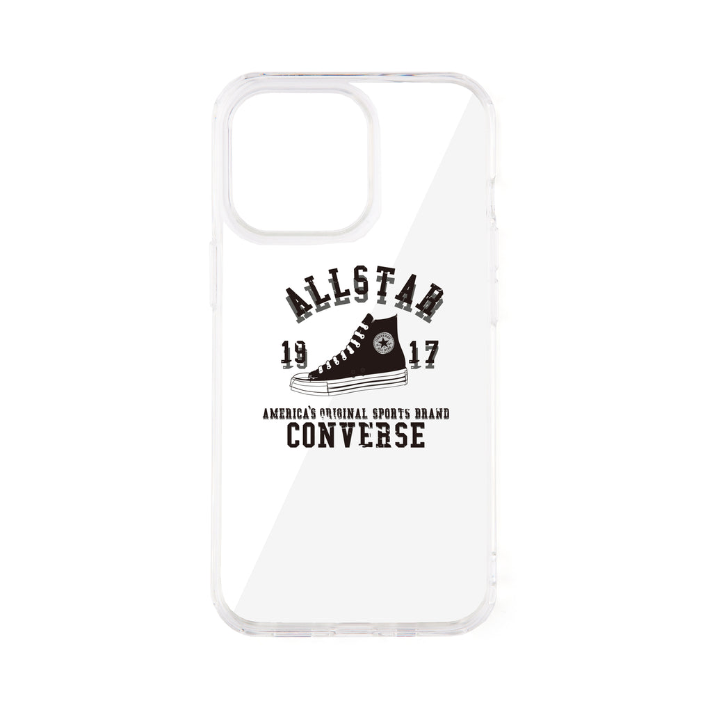 CONVERSE College Logo Hybrid Clear Back Case BLACK【iPhone 13 Pro対応】 4589676563843