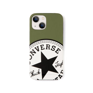 CONVERSE Big Circle Logo PU Leather Back Case (カードポケット付き)KHAKI【iPhone 13 mini対応】 4589676563942