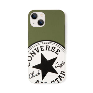 CONVERSE Big Circle Logo PU Leather Back Case(カードポケット付き)KHAKI【iPhone 13対応】 4589676563973
