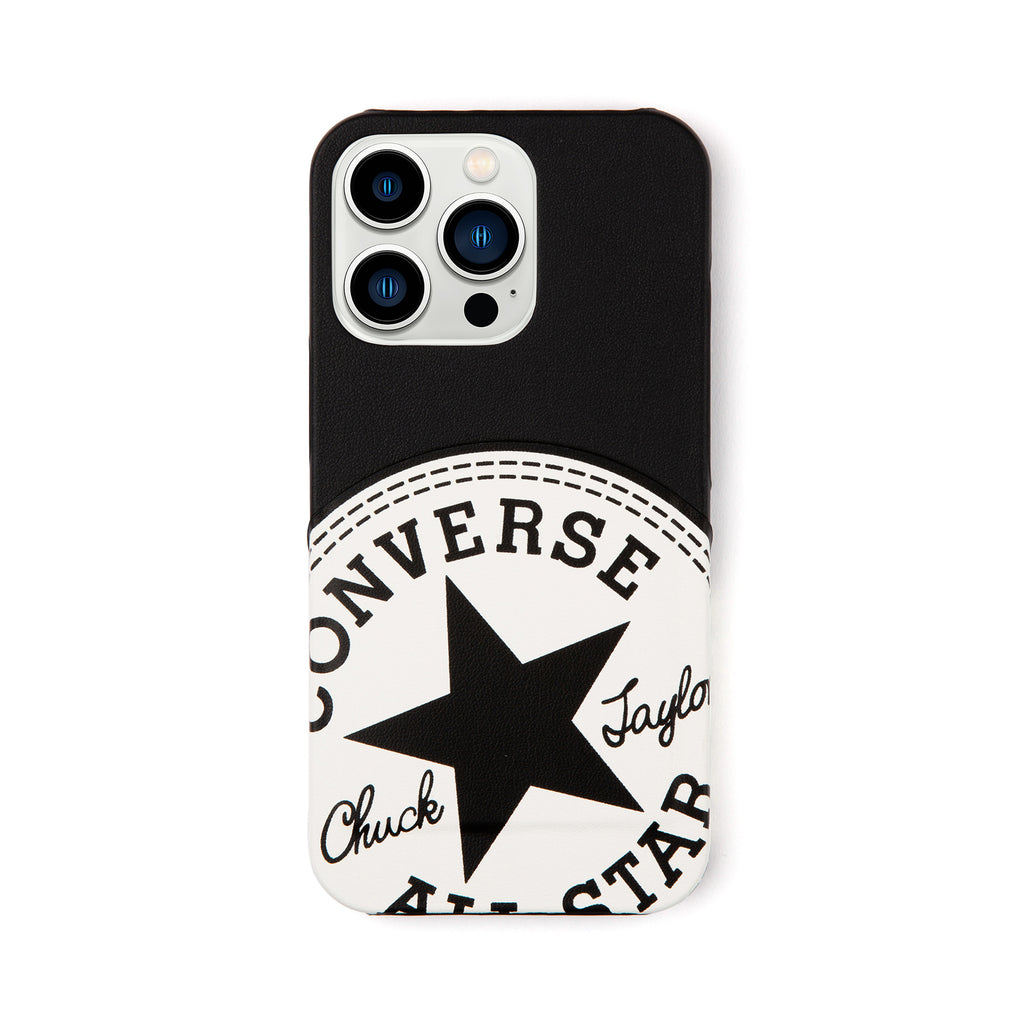 CONVERSE Big Circle Logo PU Leather Back Case(カードポケット付き)BLACK【iPhone 13 Pro対応】 4589676563980