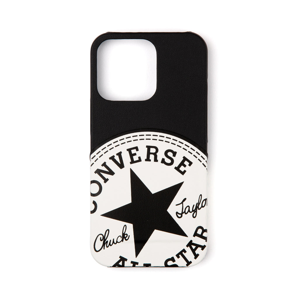 CONVERSE Big Circle Logo PU Leather Back Case(カードポケット付き)BLACK【iPhone 13 Pro対応】 4589676563980