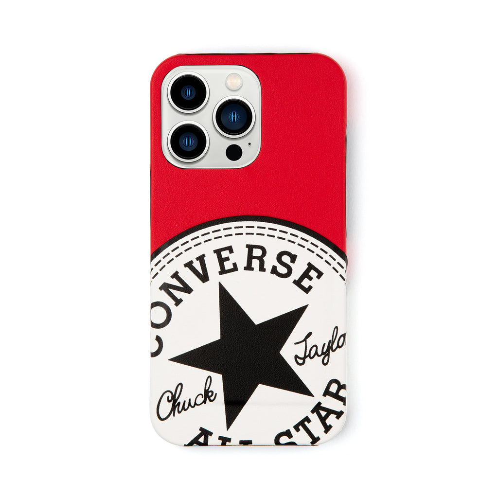 CONVERSE Big Circle Logo PU Leather Back Case(カードポケット付き)RED【iPhone 13 Pro対応】 4589676563997