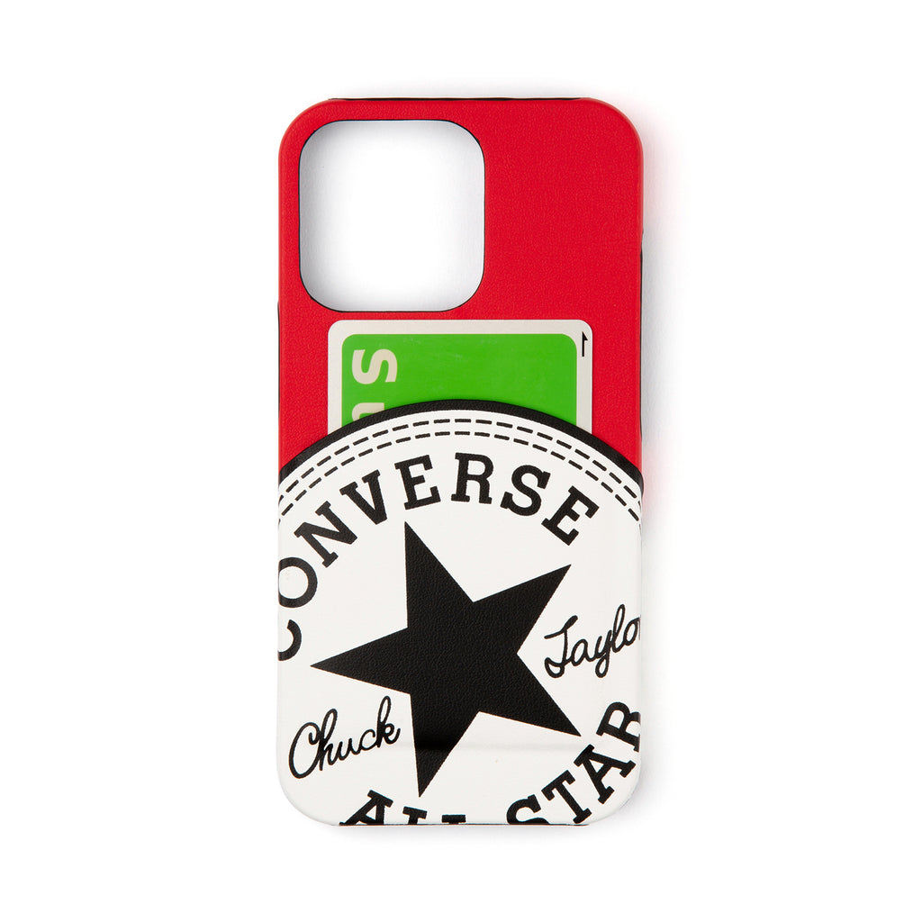 CONVERSE Big Circle Logo PU Leather Back Case(カードポケット付き)RED【iPhone 13 Pro対応】 4589676563997