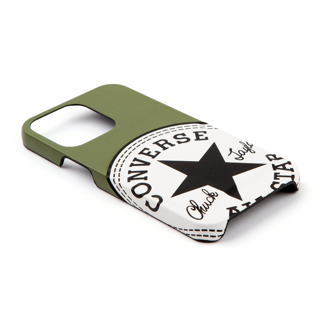 CONVERSE Big Circle Logo PU Leather Back Case(カードポケット付き)KHAKI【iPhone 13 Pro対応】4589676564000
