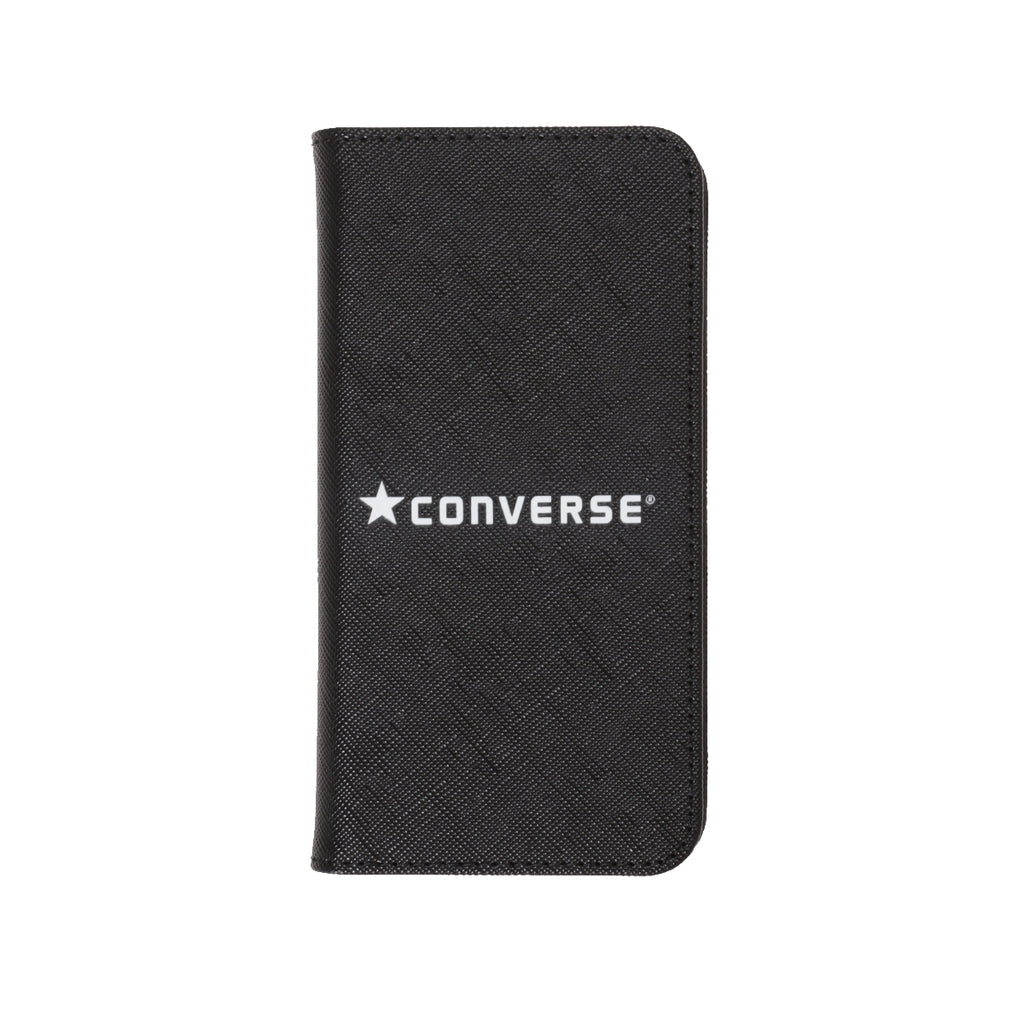 CONVERSE Logo  PU Leather Book Type Case BLACK【iPhone SE(第2世代)/iPhone8/iPhone7対応】 4589676561900