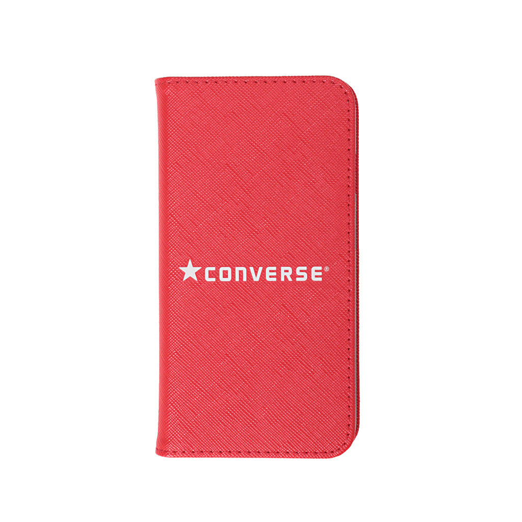 CONVERSE Logo  PU Leather Book Type Case RED【IPhone SE(第2世代)/IPhone8/IPhone7対応】 4589676561924
