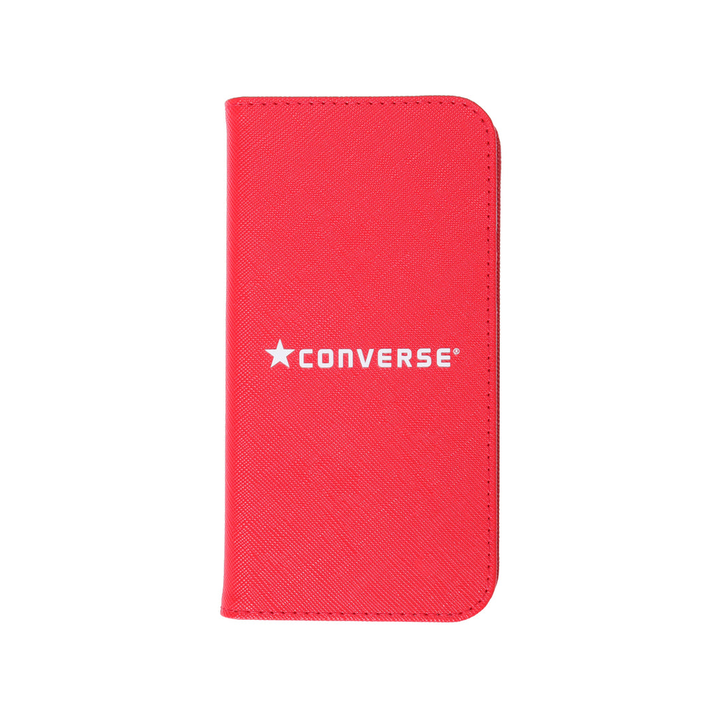 CONVERSE Logo  PU Leather Book Type Case RED【iPhone 12/iPhone12 Pro 対応】 4589676561986