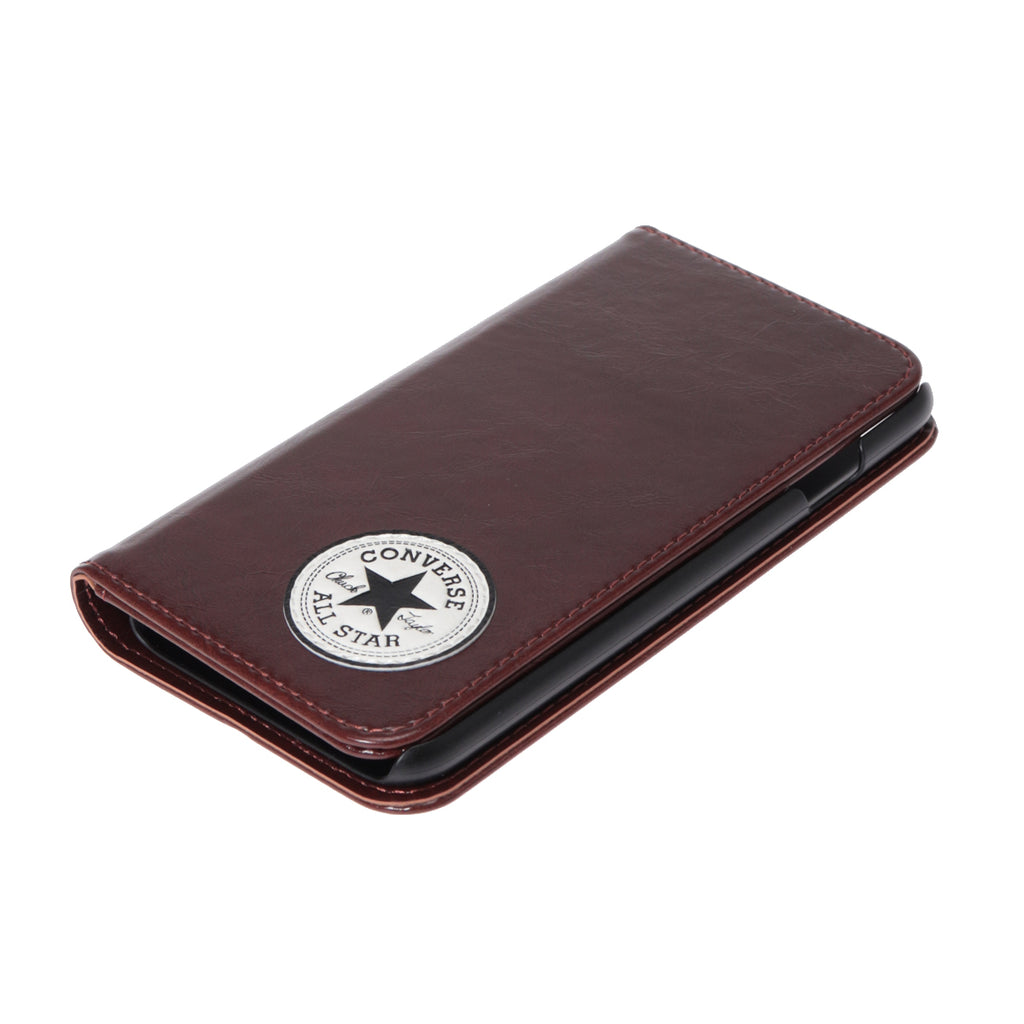 CONVERSE Uncle Patch  PU Leather Book Type Case BROWN【iPhone SE(第2世代)/iPhone8/iPhone7対応】 4589676562006