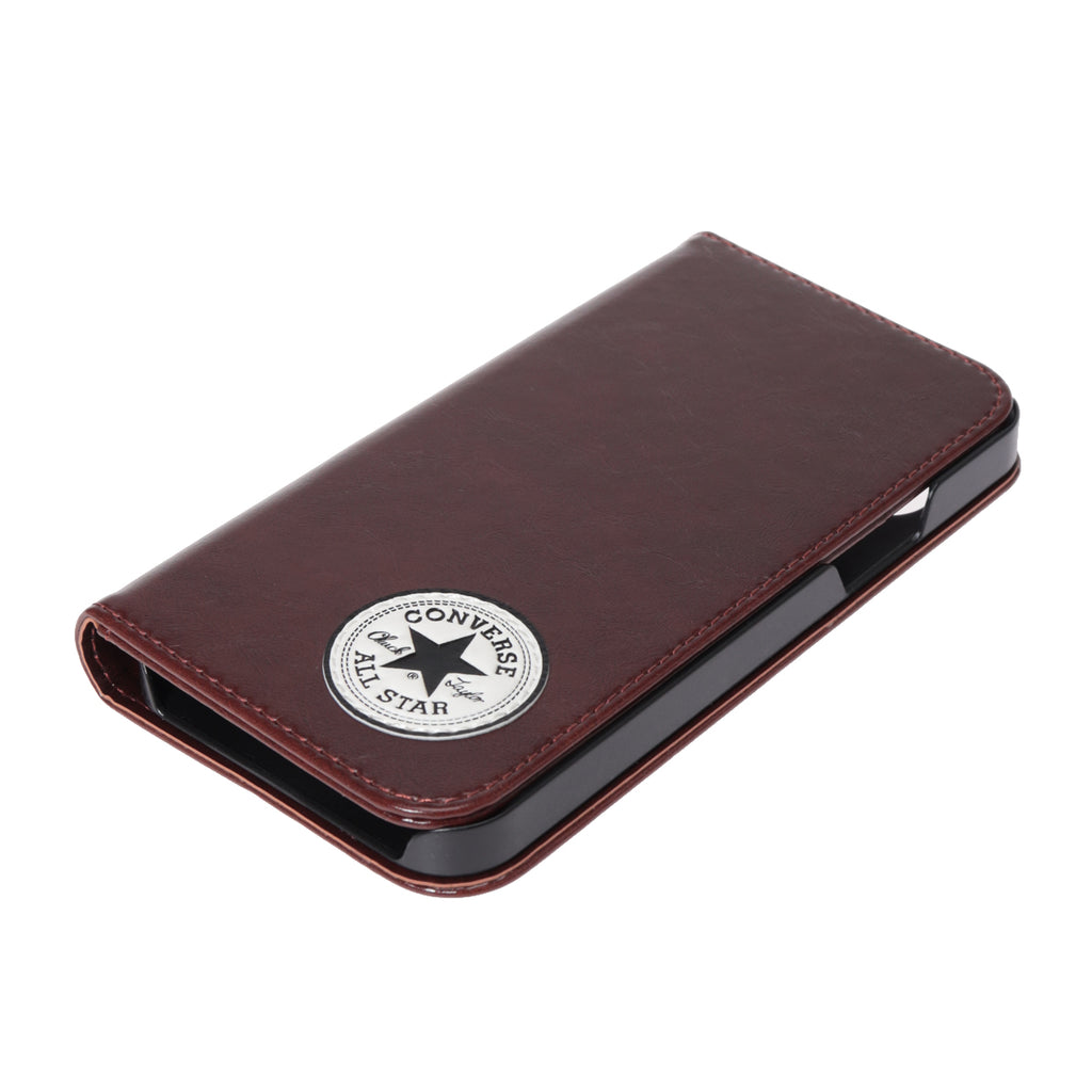 CONVERSE Uncle Patch  PU Leather Book Type Case BROWN【iPhone 12/iPhone12 Pro 対応】 4589676562044