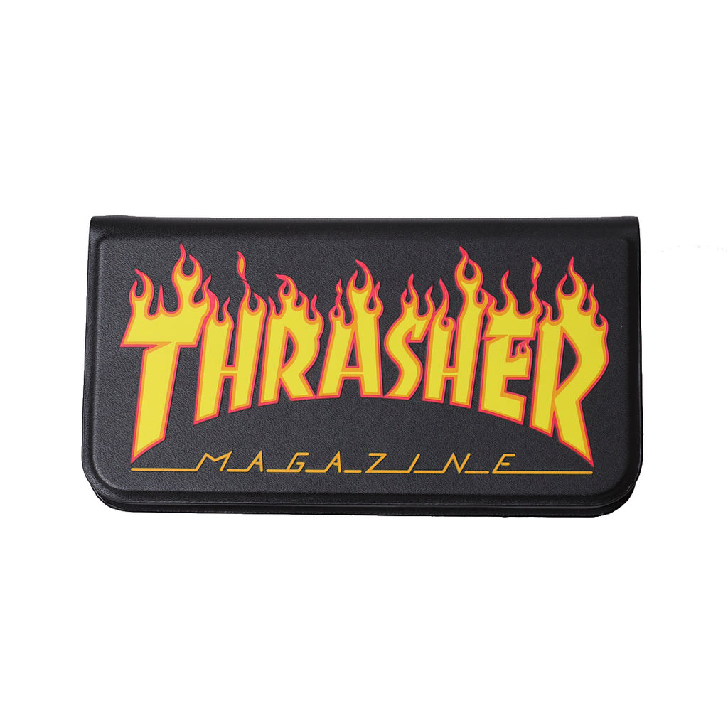 THRASHER FLAME MAGZINE Logo PU Leather  Book Type Case BLK/FLAME【iPhone 12 mini対応】 4589676562457