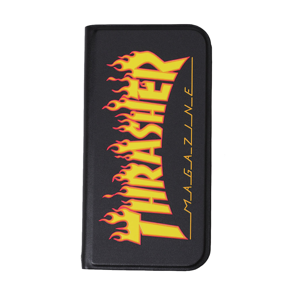 THRASHER FLAME MAGZINE Logo  PU Leather  Book Type Case BLK/FLAME【iPhone 12/iPhone12 Pro 対応】 4589676562471