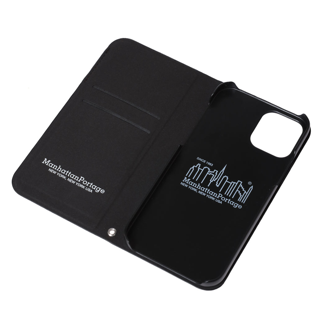 Manhatta Portage PU LEATHER  Book Type Case BLACK【iPhone 12/iPhone12 Pro 対応】 4589676563171