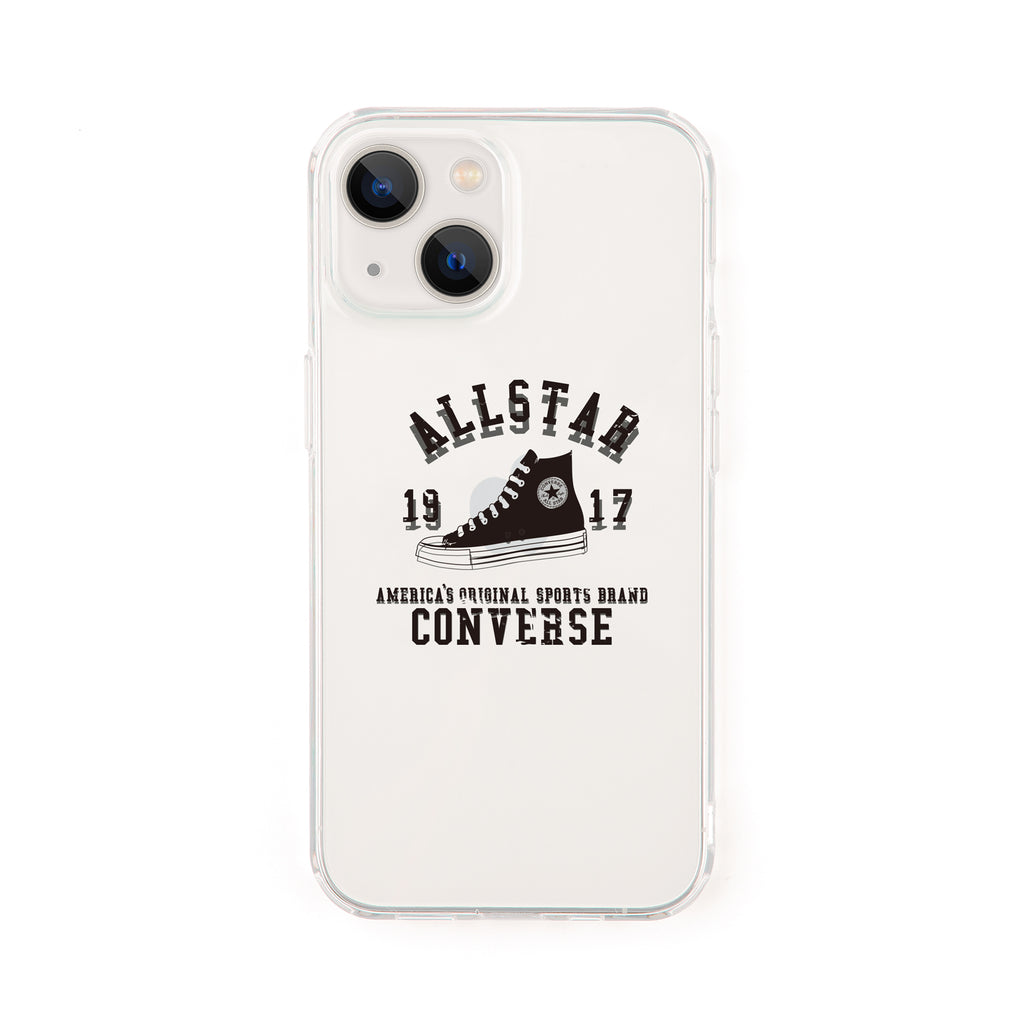 CONVERSE College Logo Hybrid Clear Back Case BLACK【iPhone 13対応】 4589676563829