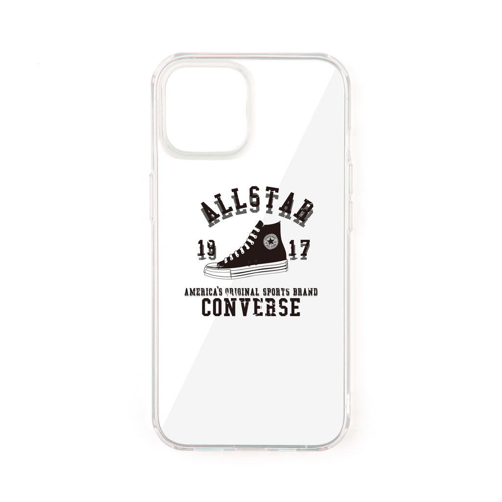 CONVERSE College Logo Hybrid Clear Back Case BLACK【iPhone 13対応】 4589676563829