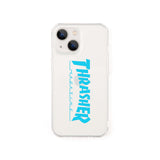THRASHER Logo Hybrid Clear Case BLUE【iPhone 13mini対応】 4589676564024