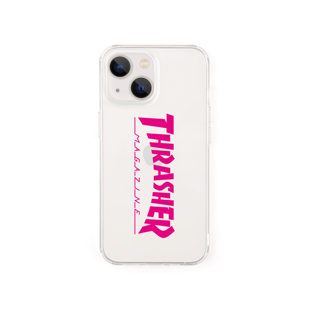 THRASHER Logo Hybrid Clear Case PINK【iPhone 13mini対応】 4589676564031